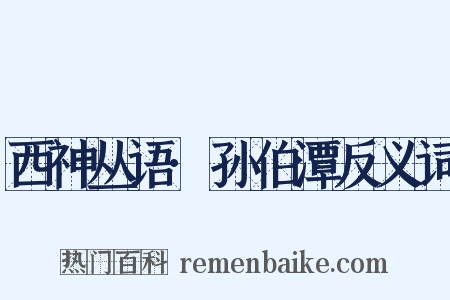 西神丛语·孙伯潭反义词是什么意思的图片